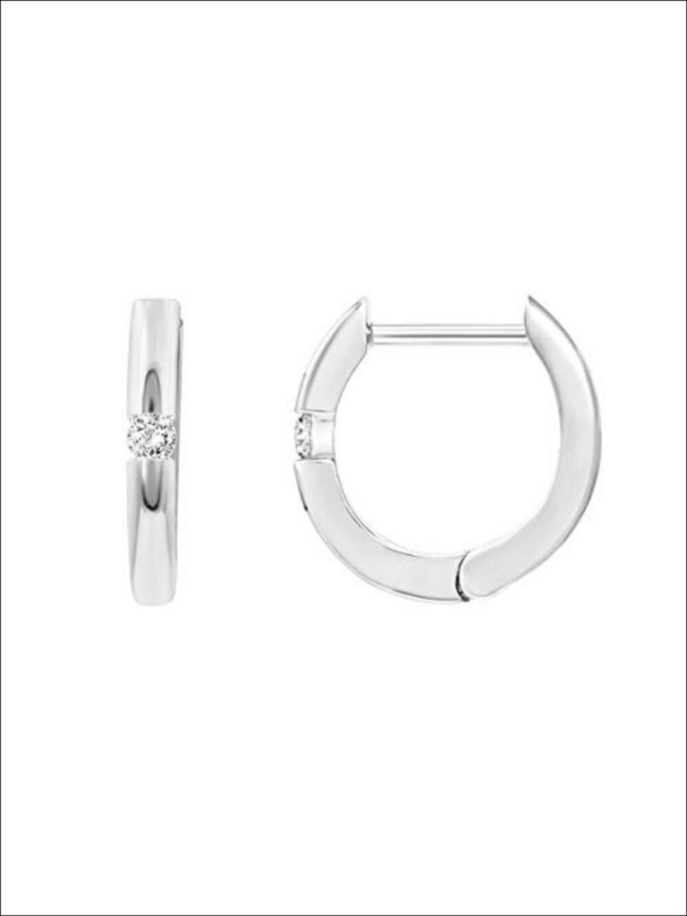 14K Gold Plated Cubic Zirconia Small Huggie Hoop Earrings Sterling Silver Post